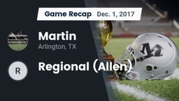 Recap: Martin  vs. Regional (Allen) 2017