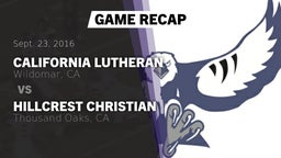 Recap: California Lutheran  vs. Hillcrest Christian   2016