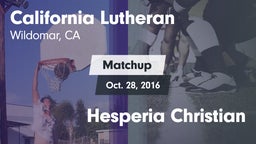 Matchup: California Lutheran vs. Hesperia Christian 2016