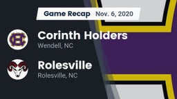 Recap: Corinth Holders  vs. Rolesville  2020