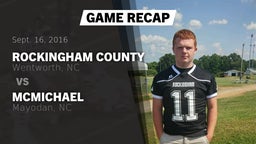 Recap: Rockingham County  vs. McMichael  2016
