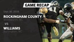 Recap: Rockingham County  vs. Williams  2016