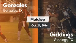 Matchup: Gonzales  vs. Giddings  2016