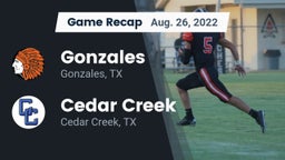 Recap: Gonzales  vs. Cedar Creek  2022