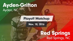 Matchup: Ayden-Grifton High vs. Red Springs  2016