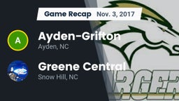 Recap: Ayden-Grifton  vs. Greene Central  2017