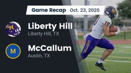 Recap: Liberty Hill  vs. McCallum  2020