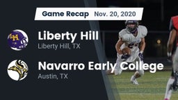 Recap: Liberty Hill  vs. Navarro Early College  2020