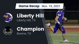 Recap: Liberty Hill  vs. Champion  2021