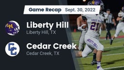 Recap: Liberty Hill  vs. Cedar Creek  2022