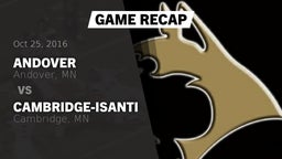 Recap: Andover  vs. Cambridge-Isanti  2016