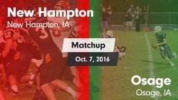 Matchup: New Hampton High vs. Osage  2016