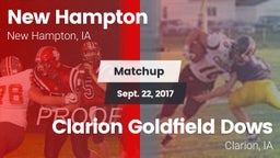 Matchup: New Hampton High vs. Clarion Goldfield Dows  2017