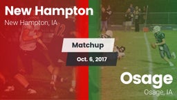 Matchup: New Hampton High vs. Osage  2017
