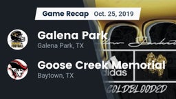 Recap: Galena Park  vs. Goose Creek Memorial  2019