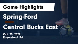 Spring-Ford  vs Central Bucks East Game Highlights - Oct. 25, 2022