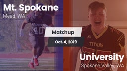 Matchup: Mt. Spokane vs. University  2019