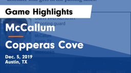 McCallum  vs Copperas Cove  Game Highlights - Dec. 5, 2019