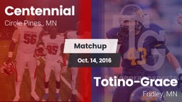 Matchup: Centennial High vs. Totino-Grace  2016
