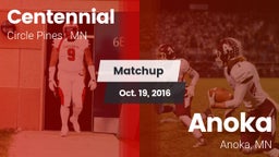 Matchup: Centennial High vs. Anoka  2016
