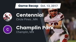 Recap: Centennial  vs. Champlin Park  2017
