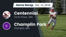 Recap: Centennial  vs. Champlin Park  2018