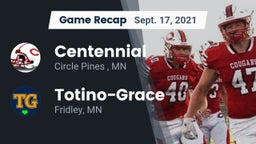 Recap: Centennial  vs. Totino-Grace  2021