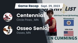 Recap: Centennial  vs. Osseo Senior  2023