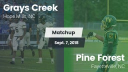 Matchup: Grays Creek High vs. Pine Forest  2018