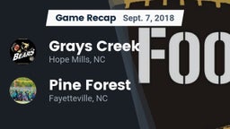 Recap: Grays Creek  vs. Pine Forest  2018