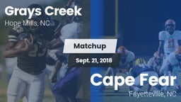 Matchup: Grays Creek High vs. Cape Fear  2018