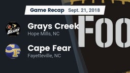 Recap: Grays Creek  vs. Cape Fear  2018