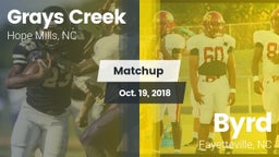 Matchup: Grays Creek High vs. Byrd  2018