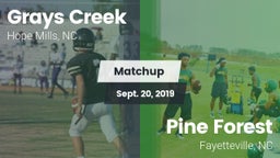 Matchup: Grays Creek High vs. Pine Forest  2019