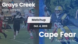 Matchup: Grays Creek High vs. Cape Fear  2019