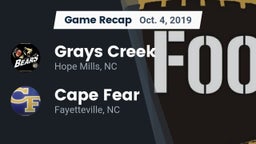 Recap: Grays Creek  vs. Cape Fear  2019