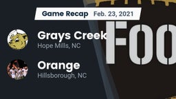 Recap: Grays Creek  vs. Orange  2021