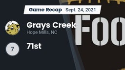 Recap: Grays Creek  vs. 71st 2021