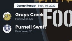Recap: Grays Creek  vs. Purnell Swett  2022