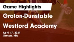 Groton-Dunstable  vs Westford Academy  Game Highlights - April 17, 2024
