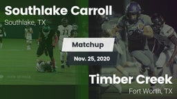 Matchup: Southlake Carroll vs. Timber Creek  2020
