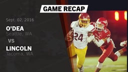 Recap: O'Dea  vs. Lincoln  2016