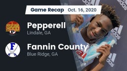 Recap: Pepperell  vs. Fannin County  2020