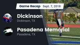 Recap: Dickinson  vs. Pasadena Memorial  2018