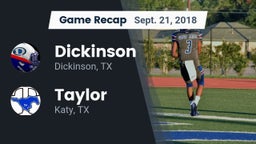 Recap: Dickinson  vs. Taylor  2018