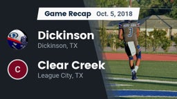 Recap: Dickinson  vs. Clear Creek  2018