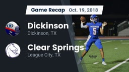 Recap: Dickinson  vs. Clear Springs  2018