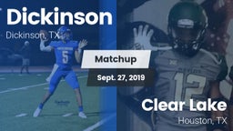 Matchup: Dickinson High vs. Clear Lake  2019