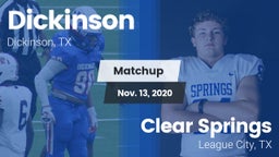 Matchup: Dickinson High vs. Clear Springs  2020