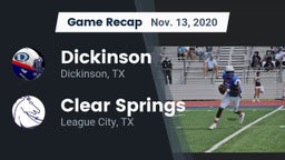Recap: Dickinson  vs. Clear Springs  2020